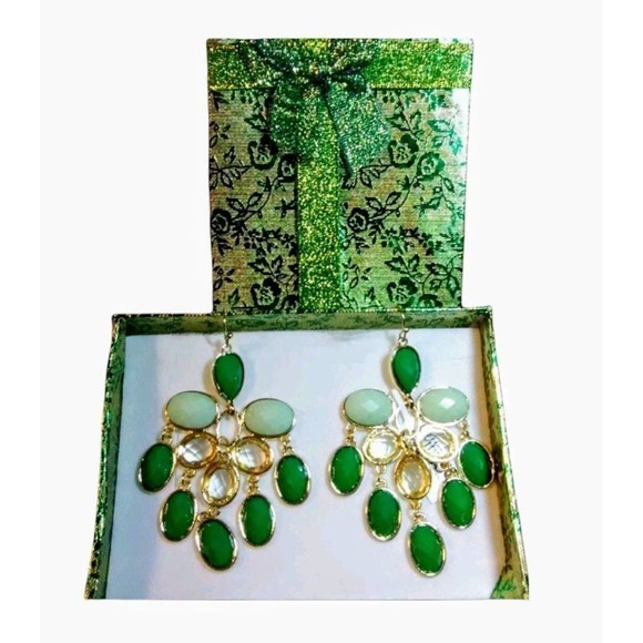 Simulated Peridot Earrings - Picture 1 of 4